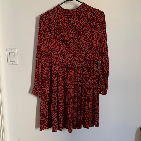zara red leopard dress